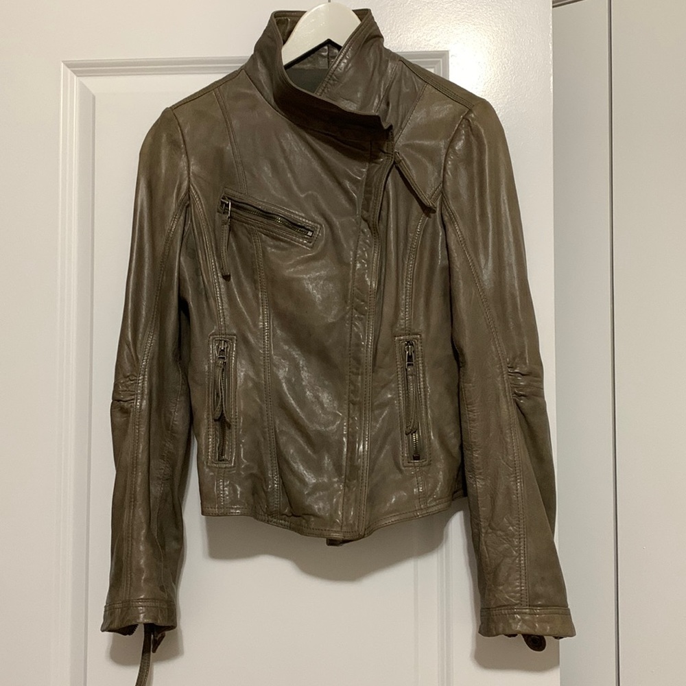Danier Olive Leather Jacket